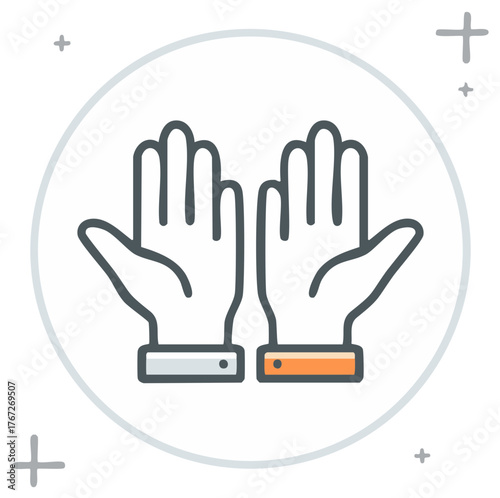 Open Hands Icon Representing Offering Help Kindness and Prayer