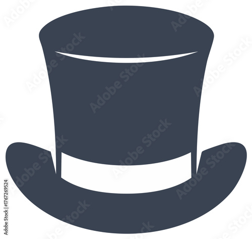 Elegant formal wear top hat for costumes and fashion accessories in vector art