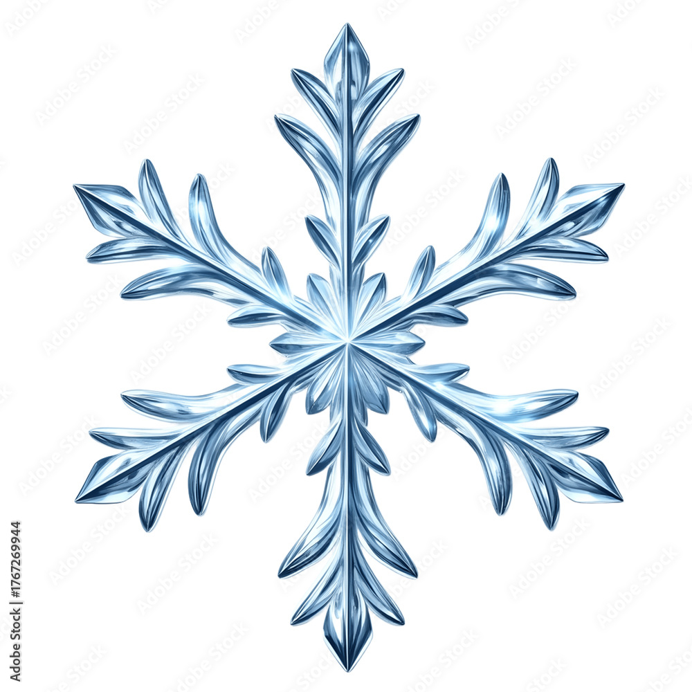 Obraz premium Snowflake Crystal Ornament in Ice Blue Tone