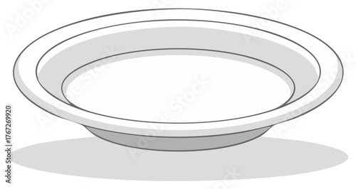 White Empty Plate Dish Dinnerware Kitchenware Illustration
