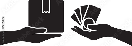 Cash Payment Box Icon Vector Illustration Isolated on Background Delivery