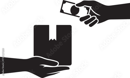 Money Delivery Box Icon Vector Illustration Isolated on Background Finance