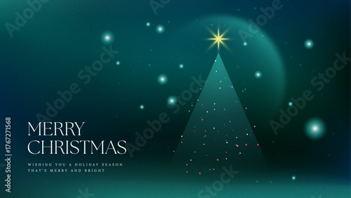 Minimal Merry Christmas Background with Modern Minimalist Christmas Tree Vector for Cards & Posters