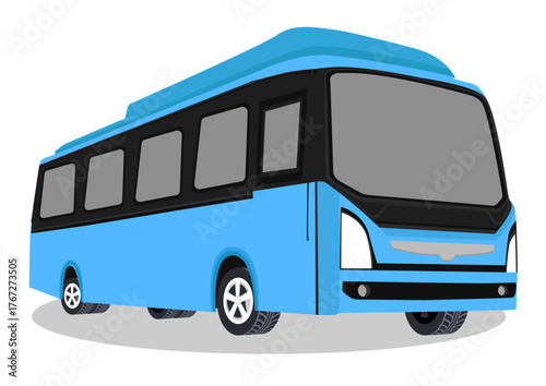  Blue Color Luxury  Bus Vector 