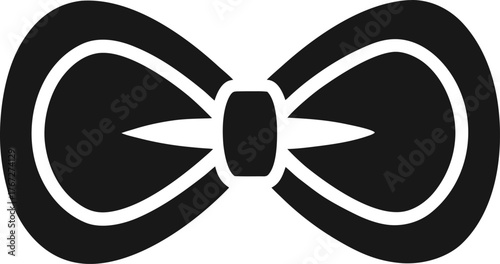 Elegant black bow tie icon simple flat vector illustration isolated on white background for formal wear and design