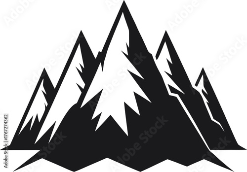Mountain range vector illustration simple black and white design perfect for logo icon or graphic element