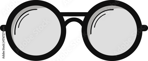 Round eyeglasses vector illustration simple flat design element isolated on white background