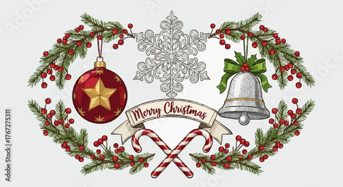 Christmas decoration, vector, illustration, design, symbol
