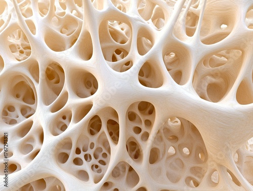 Close-up view of intricate trabecular bone structure.
