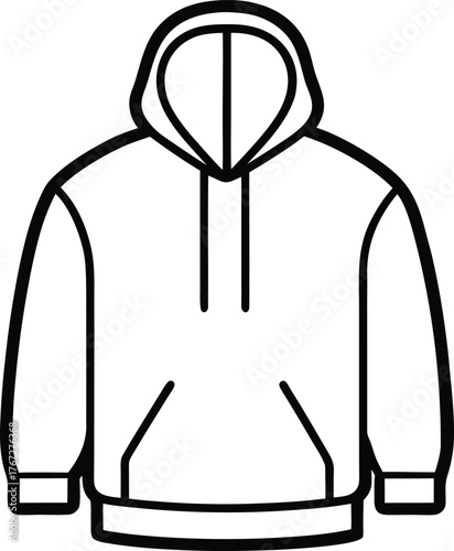 outline hoodie vector illustration 