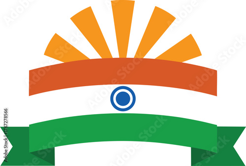  indian republic day banner with logo design vector art illustration