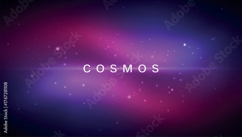 Cosmic background with starfield and glowing purple pink nebula gradient