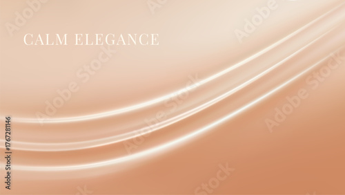 Soft abstract lines on beige gradient background