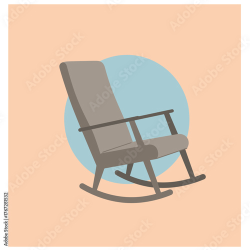 Comfortable rocking chair illustration, perfect for relaxation and leisure time.