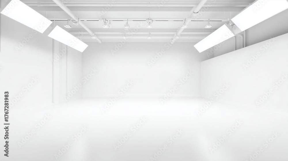 Fototapeta premium 白色で統一されたモダンなスタジオ