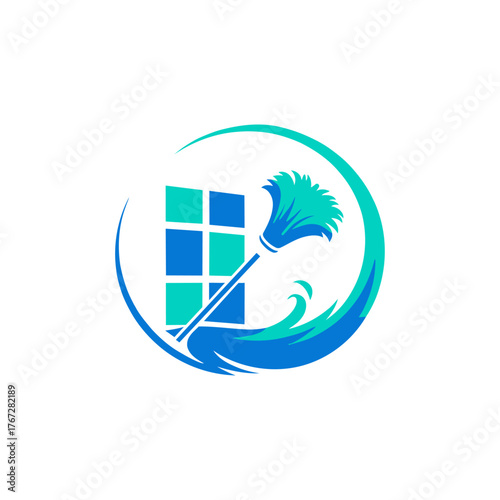 Professional window cleaning logo symbolizing a clean sparkle and fresh environment.