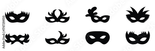 Masquerade Mask Icon Set Vector Illustration