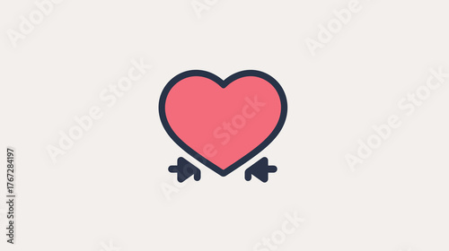 Minimalist Heart Icon for Digital Shopping Wishlist in a Clean Environment