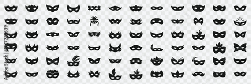 Carnival mask icon vector illustration isolated on white background. Perfect for web and mobile app design