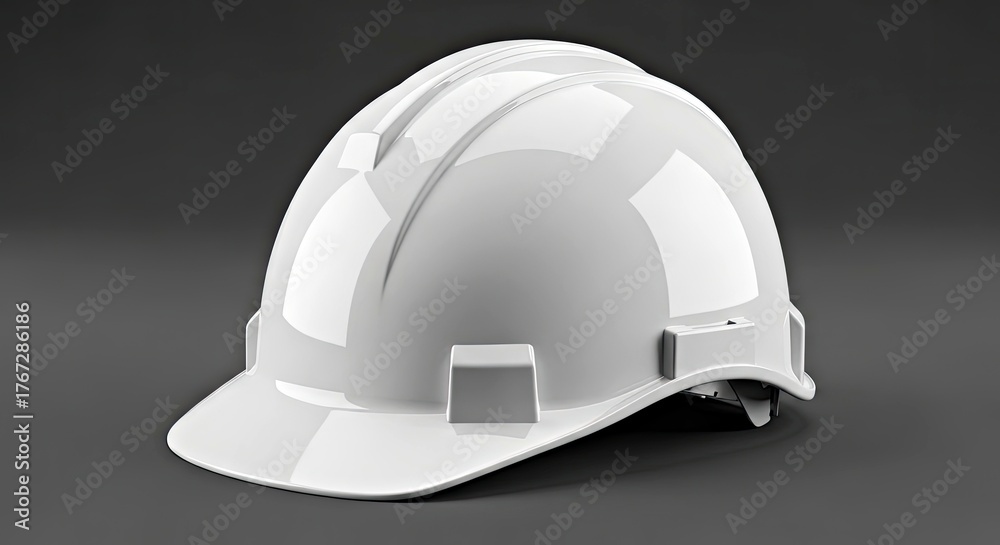 Fototapeta premium Unbranded Ergonomic Construction Hard Hat Showcasing Durability and Industrial Function