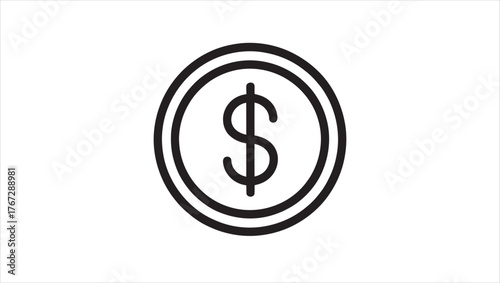 Modern dollar sign icon representing currency finance and business transactions