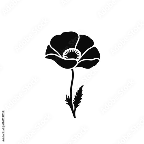 Poppy. Abstract flower