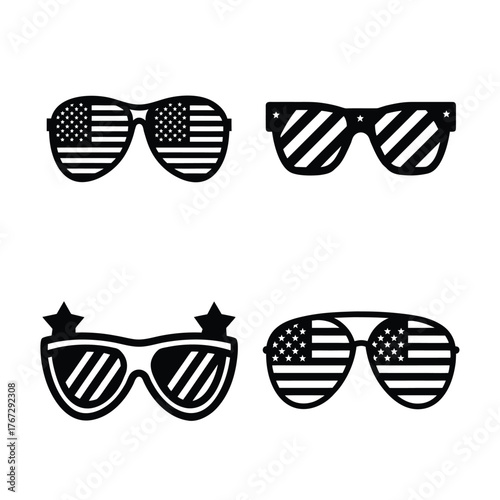 vector set of sunglasses