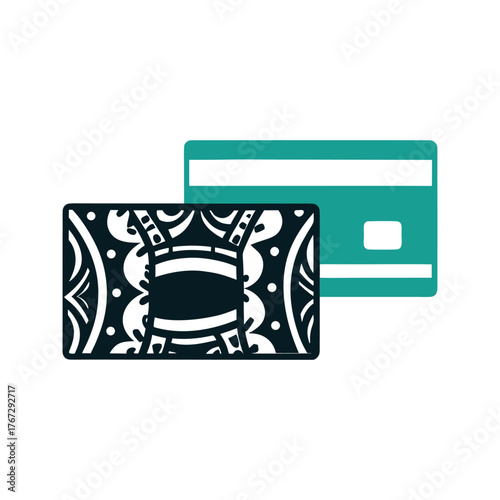 Modern Credit Card Vector Illustration A purple credit card chip appears as a small rectangle
