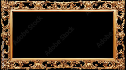 baroque. Ornate golden frame on dark velvet, showcasing intricate baroque details and luxurious texture. event programs, museum guides, designed for cultural heritage projects and event programs.