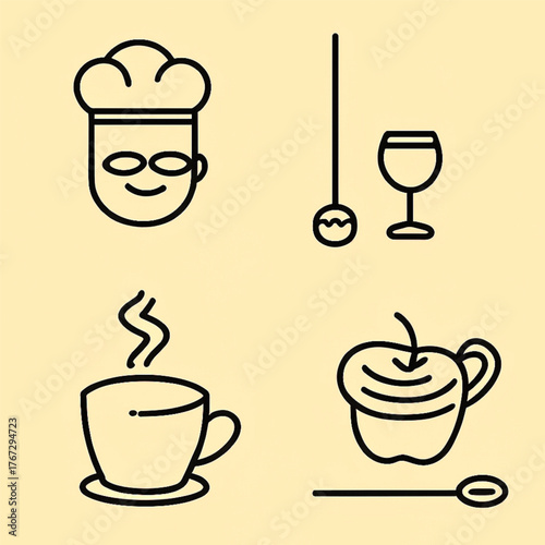 set of coffee and sweets