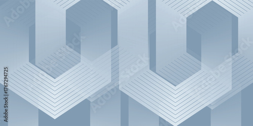 Abstract hexagon lines on gray background. Geometric stripe line simple art modern, Vector illustration.