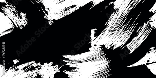 Abstract grainy old stained dusty scratched black ink effected grunge brush strokes.Vector brush strokes texture rough black scratches for wallpaper, Grunge Texture with Paint Splashes.