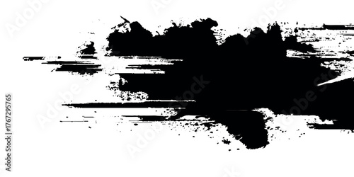 Abstract grainy old stained dusty scratched black ink effected grunge brush strokes.Vector brush strokes texture rough black scratches for wallpaper, Grunge Texture with Paint Splashes.