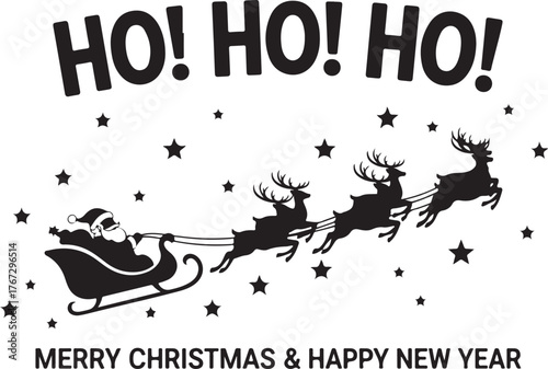 Festive christmas day silhouette design with traditional holiday colors