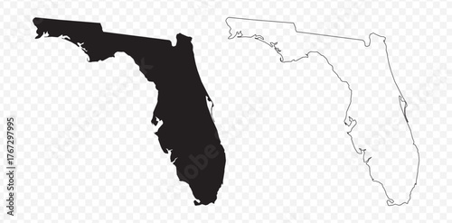 Scribble sketch style vector illustration of the Florida state map outline