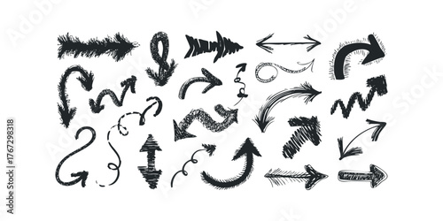 Hand drawn directional pointers group