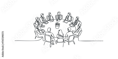 Group of people in meeting around a table