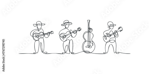 Group of musicians playing guitars and cello