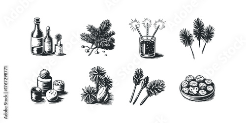 Collection of Festive and Natural Elements