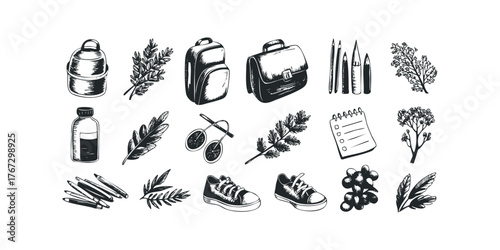 Collection of Sketchy School and Outdoor Items