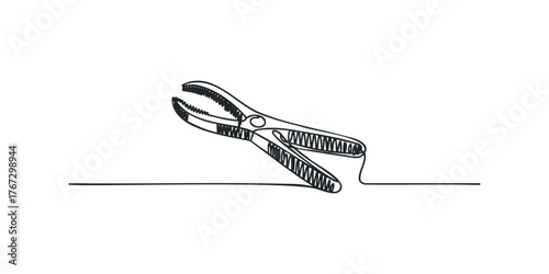 Pliers tool open gripped and ready for use