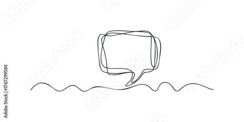 Abstract speech bubble outline with wavy line