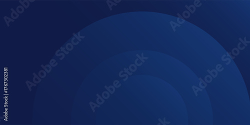 Abstract blue simple glowing geometric lines on dark blue background. template art