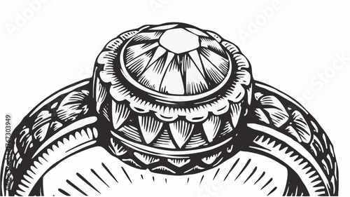 Vintage style engagement ring illustration exudes timeless romance and classic elegance