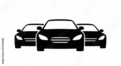 Three black car silhouettes