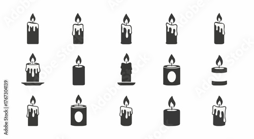 Collection of candle icons