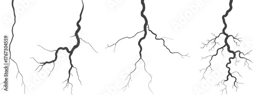 Lightning Crack Silhouette Vector Illustration.