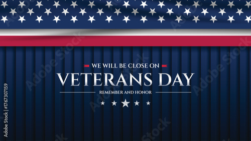 Veterans Day Closing Notice Background