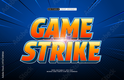 game strike editable text effect for titles and promotion