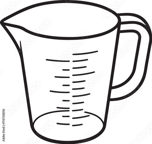 Measuring Cup with Handle and Spout Vector Illustration.eps